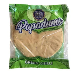green chilli mini papadums 10x200g heera.webp